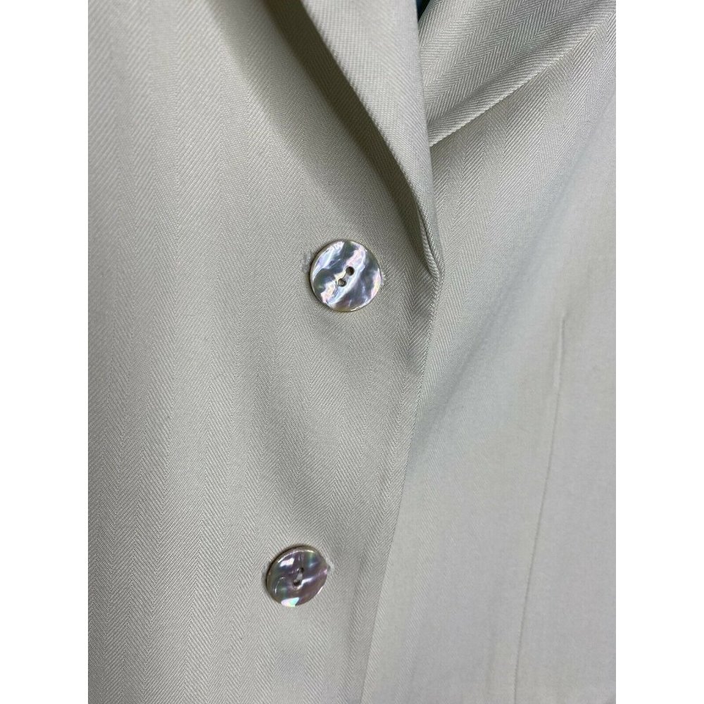 Tommy Bahama Blazer Size 10 Silk Women's Long Sleeve Cream Pockets Business Work - Picture 3 of 6